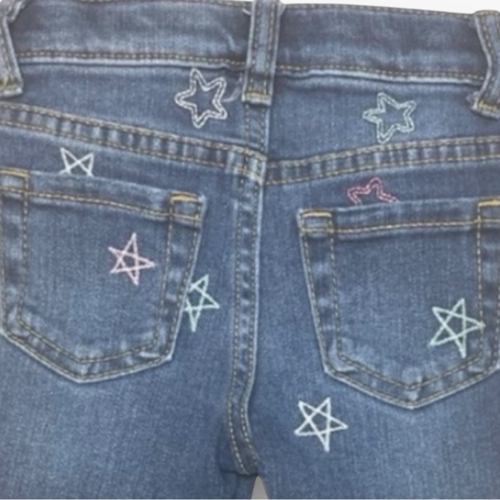 Cat & Jack Girls 18M Star Embroidered Stretch Girlfriend Jeans - Picture 6 of 6
